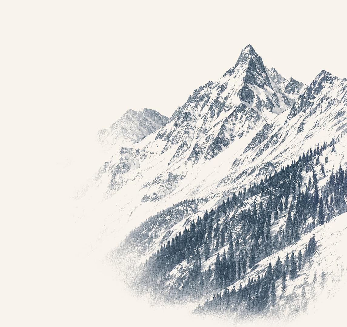 Illustrazione di vetta alpina
